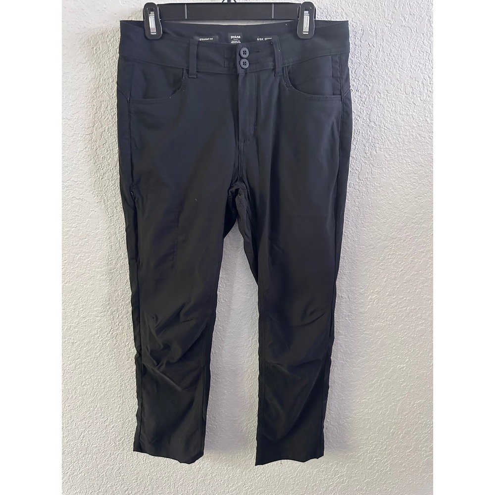Prana Halle Straight Fit Pants Black 8/SH Short 1971031 Outdoor Hiking